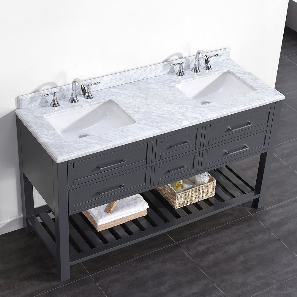 Pasadenas 60" Double Bathroom Vanity & Reviews Joss & Main